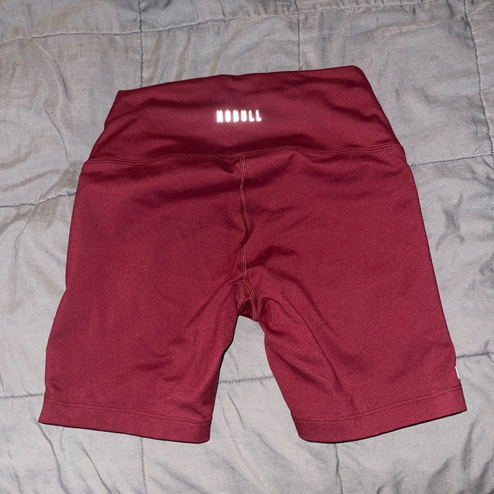 NOBULL Red Athletic Biker Shorts with Elastic Waistband size small